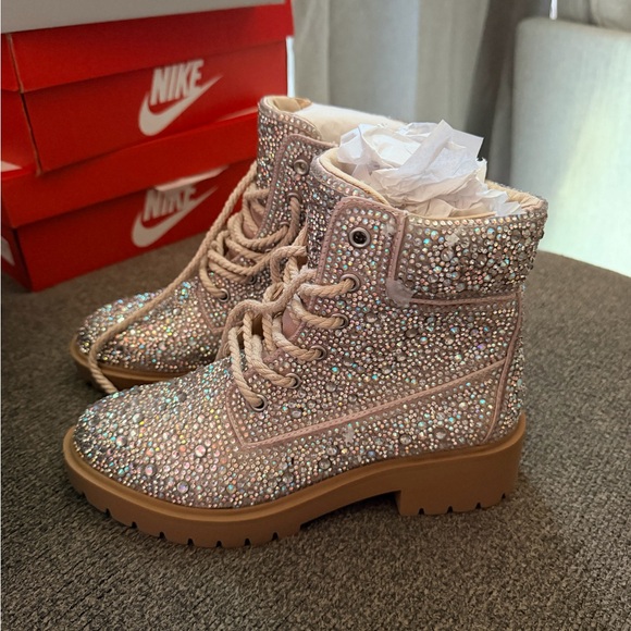 Betsey Johnson Rhinestone Boots 7.5 - Picture 2 of 5